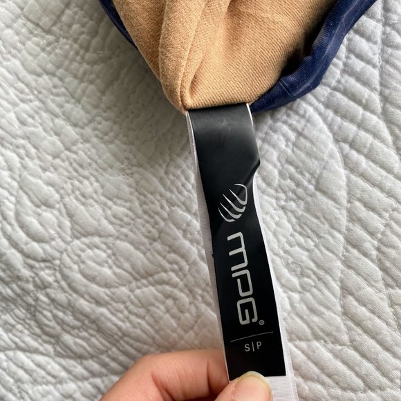 NWOT MPG Blue Tie Dye Recycled Polyester Sports Bra Medium Support Size SMALL - Picture 9 of 11